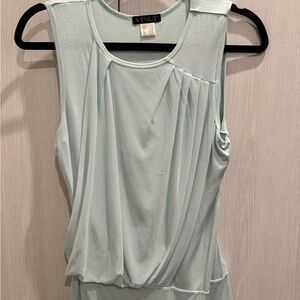 VENUS Blue Asymmetrical Ruched Tank Top